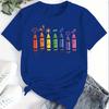 Mode Frauen süße Cartoon Crayon Print T Shirt lustige lässig O-Ausschnitt kurze Ärmel T-shirt Sommer weibliche T-Shirt