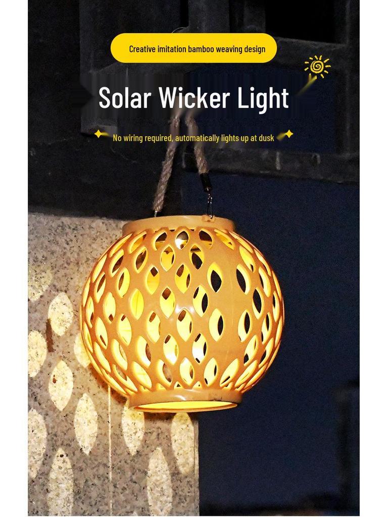 Outdoor Rainproof Solar Hanging Zen Lantern: Atmospheric Pendant Light for Trees and Courtyards