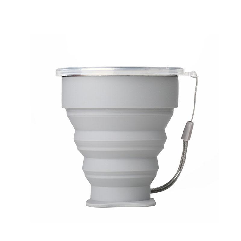 200ml Portable Silicone Folding Water Cup Outdoor Use Heat Resistant Telescopic Collapsible Foldable Mug With Lid For Travel Camping