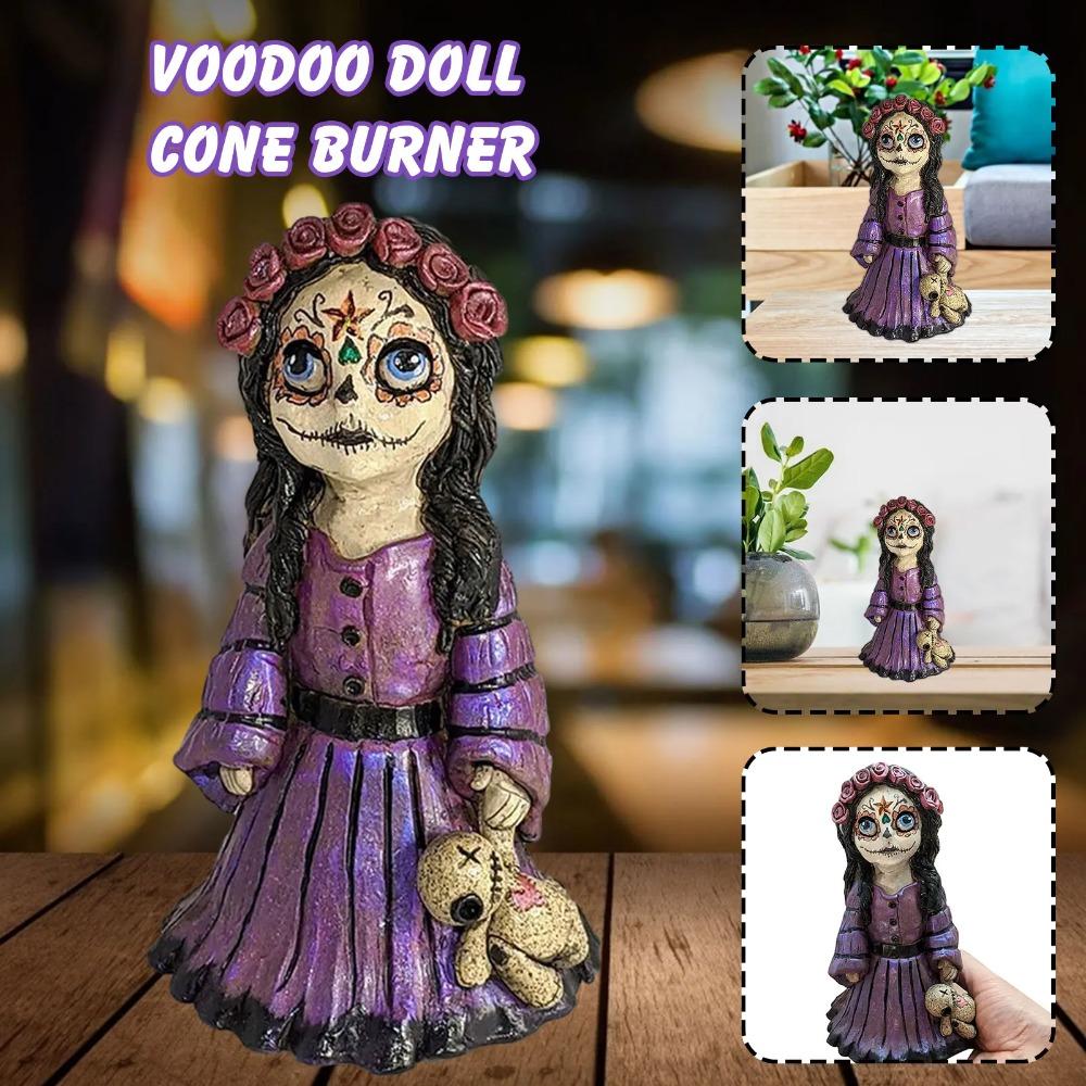 Voodoo-Puppe Kegelräucherkegel Räucherkegel, Nebelförmiger Aromatherapie-Nebel aus Nase und Augen Handgeformte Harz-Stehpuppe