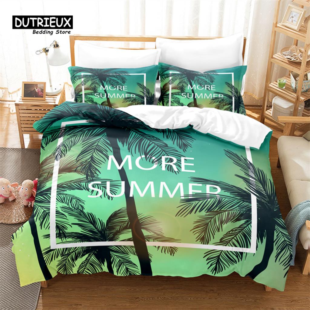 Seaside Beach Bedding Set, 3Pcs Duvet Cover Set, Soft Comfortable Breathable Duvet Cover, For Bedroom Guest Room Decor