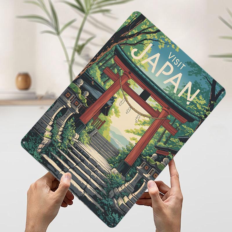 Visit Japan Travel Tin Plaque Poster Customized Wall Art Retro Vintage Metal Signs for Man Cave Room Ornaments Home Decor Items
