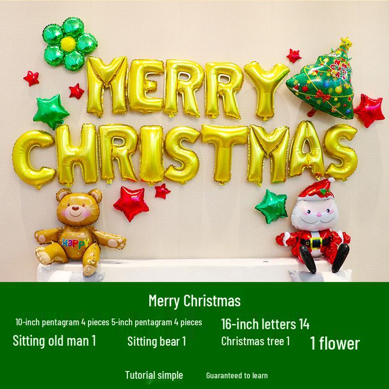 Christmas & New Year Cartoon Foil Balloon Decoration Set