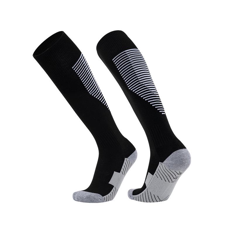 Colorful Terry Bottom Anti-Slip Over-the-Calf Breathable Football Socks for Adults