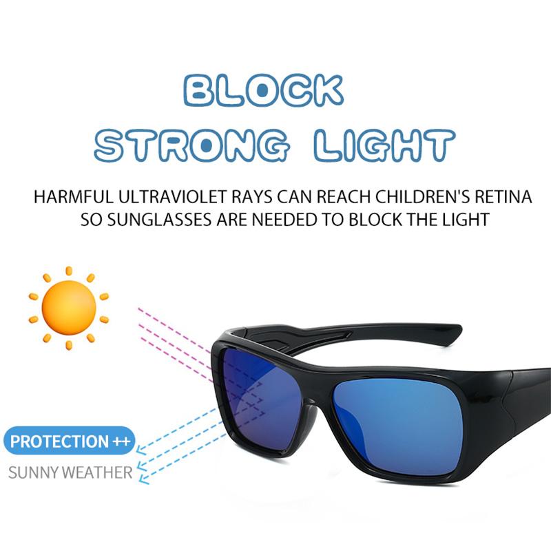 Kinder Sport Sonnenbrille UV400 - Coole Schwarze Wraparound Sonnenbrille für Jungen & Mädchen, Outdoor Radsport Strand Brillen