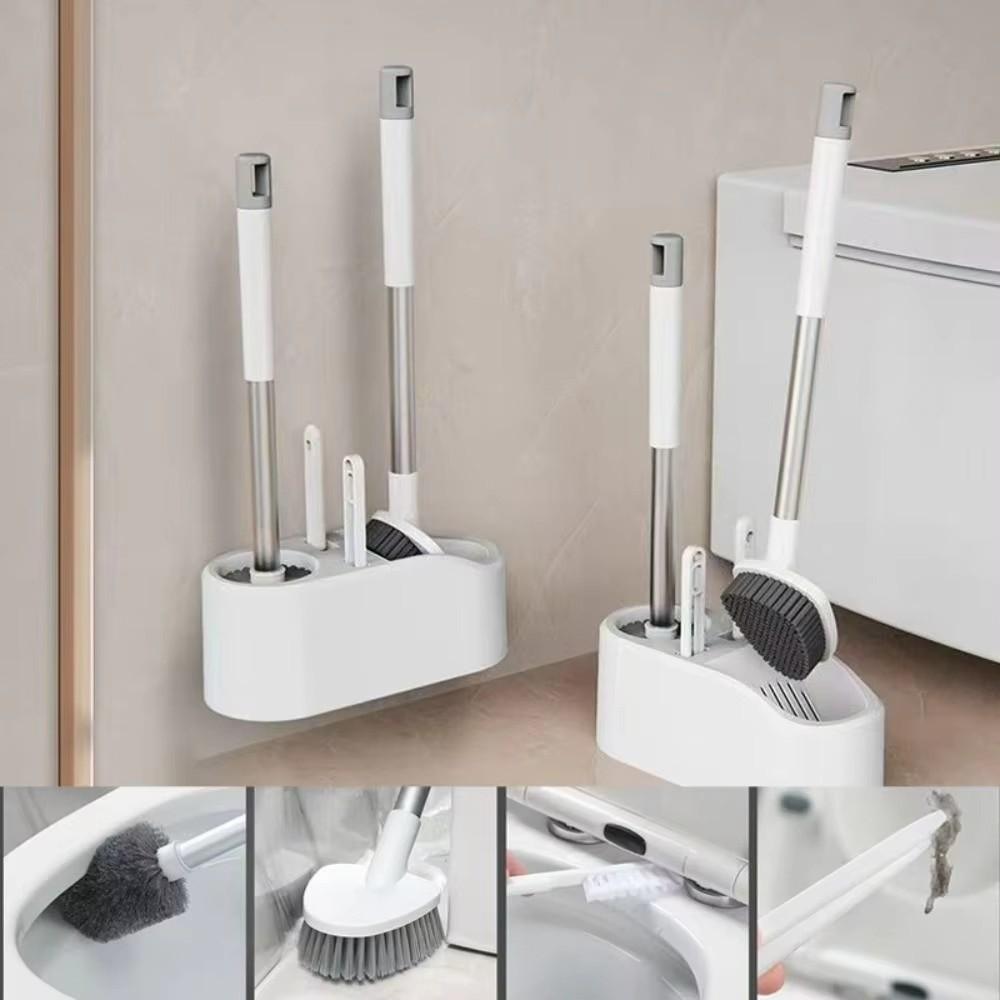4-in-1 Bathroom Toilet Brush Long Handle WC Cleaning Brush  Toilet Washing