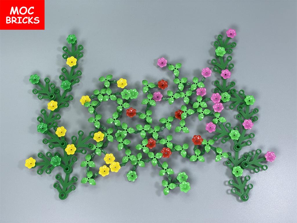 MOC Blocks Flower Morning Glory Bushes Vine DO IT YOURSELF Wall Home Plant Garden City Decor Assembled Particles Dolls Children Playthings