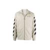 Diagonal Stripe Pattern Print Jacket Men Outerwear Beige OMBD022F21FAB0011710