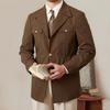 Ruishen Spring/Autumn Men's Retro Linen Blend Suit Collar Jacket