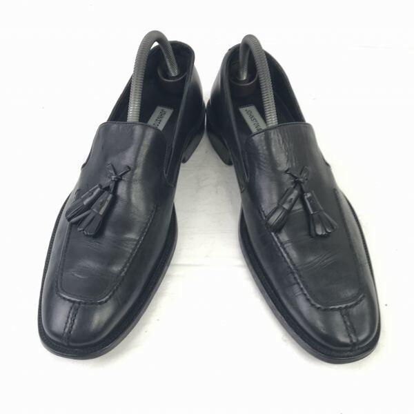 Johnston & Murphy Leather Tassel Moccasin Slip-On [8.5M/26.0/Black] Dress Shoes(USED)