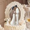 Plastic Bride And Groom Cake Top Couple Figure Wedding Cake Decoration For Engagements Reception Table Centerpieces