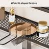 Faucet Holder U-Shaped Large Capacity Design Organizer No Drilling Waterproof Rust-Proof Drainage Rack for Toothbrushes Cups Facial Cleanser