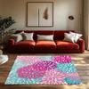 Floral Area Rug Washable Non Slip Indoor Outdoor Carpet Home Decor Living Room Bedroom Floor Mat Washable Rugs