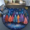 Winter Forest Round Area Rug,Carpet Rug for Living Room Bedroom Sofa Playroom Decor,Non-slip Floor Mat