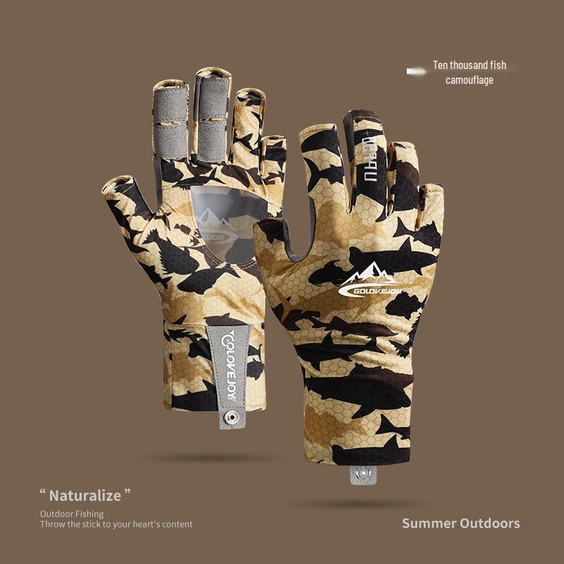 Guantes de Pesca Antideslizantes de Otoño/Invierno - Cálidos, Resistentes al Desgaste, con Forro Polar, Sin Dedos, Táctiles DB68.