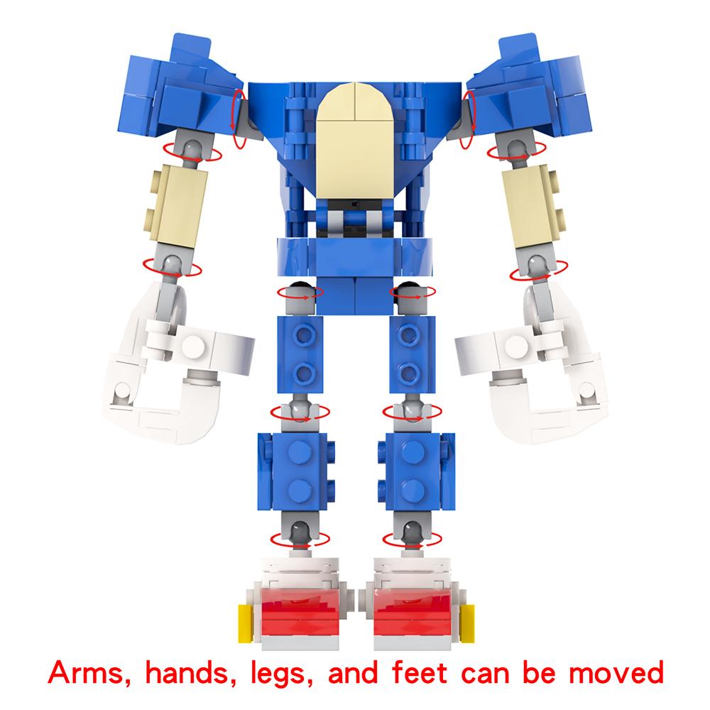 MOC Hedgehog Mech Bricks Car Game Anime Airship Dr Eggmaned Robot Compatible Figure Building Blocks Toys For Children Adult Gift