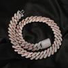 THE BLING KING 20mm Big Heavy Cuban Chain Micro Paved 3 Rows Cubic Zirconia Prong Link Choker Necklace Hiphop Punk Jewelry