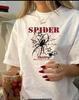 T-shirt Rotonda in Cotone con Stampa di Ragni Vintage
