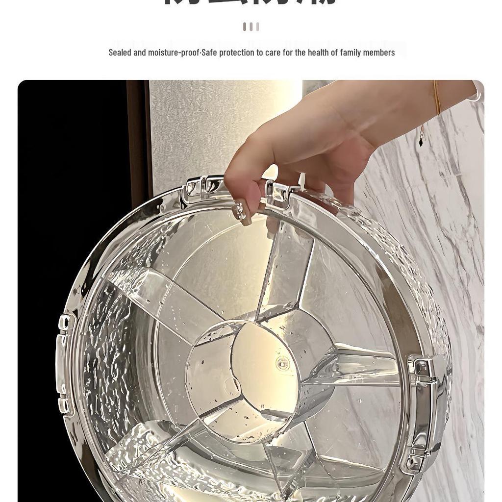 Elegant Sealed Nut and Dried Fruit Snack Tray for Coffee Tables