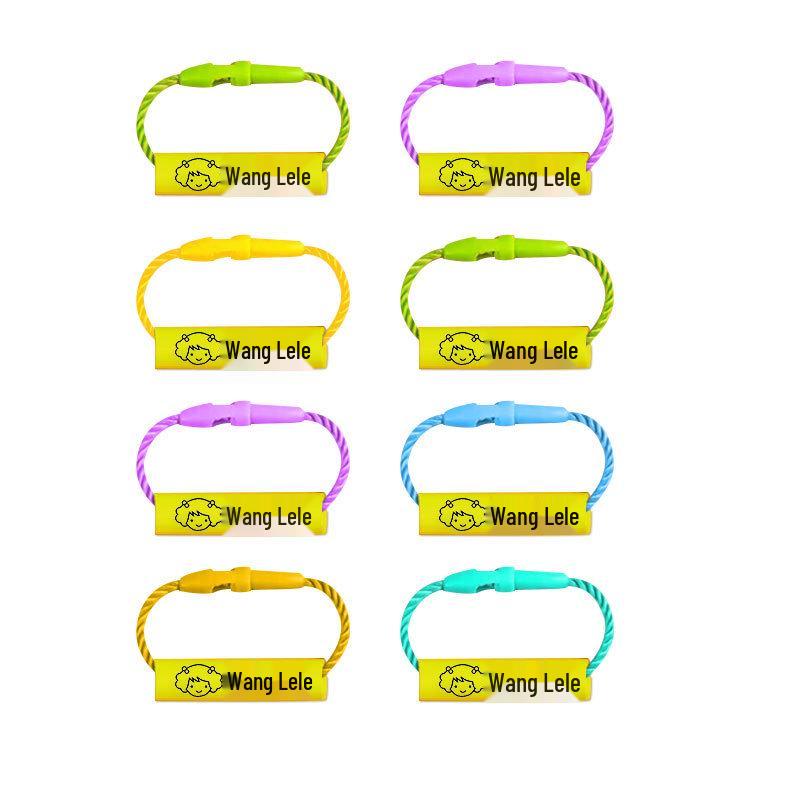 Back-to-School Name Tag Stickers & Lanyard Buckles for Kids' Shoes & Backpacks - Baby Name Circle