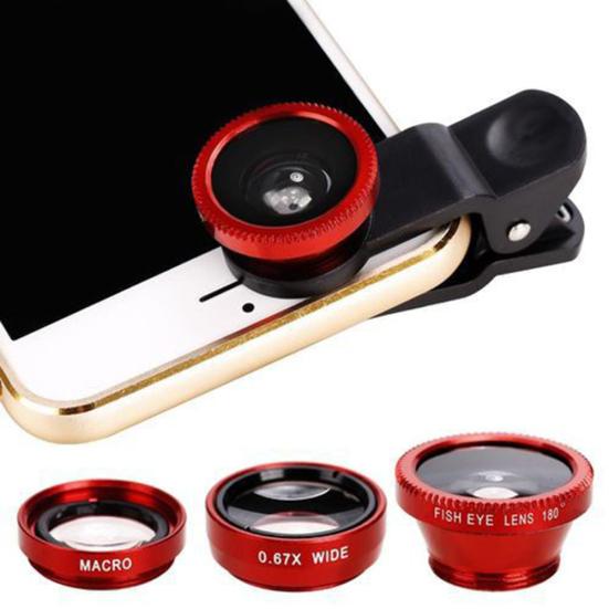 3 in 1 Camera Fish Eye Mobile Phone Macro Super Wide Angle Lens