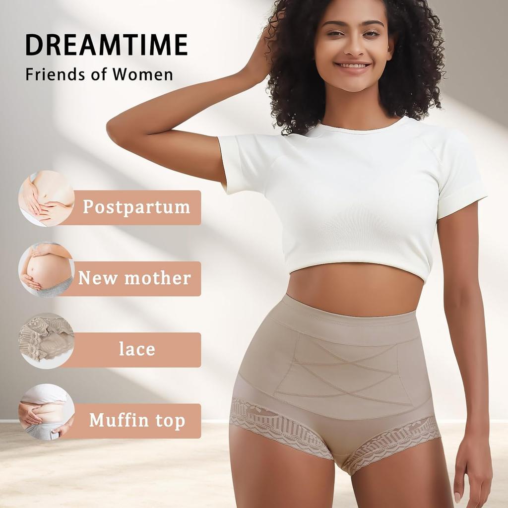 Women Shapewear Tummy Control Panties High Waisted Girdle Body Shaper Postpartum Slimming Underwear Lace Shaping Briefs