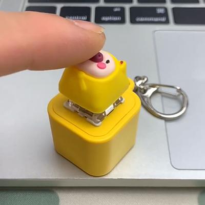 Noise Maker Rechargeable Keychain Pig Croaking Fidget Keyboard Clicker Fun With Lights Stress Reliever Key Holder Party SupplIy