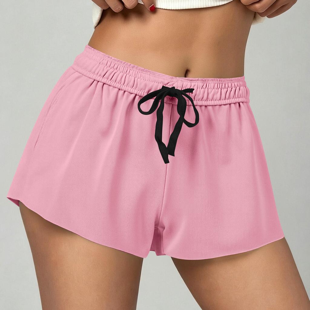 Women's Casual Loose Shorts With Folded Waistband And Pockets