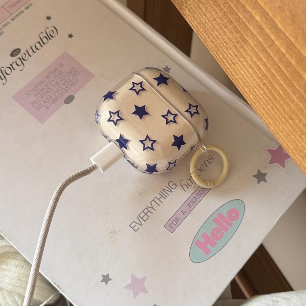 ins transparent blue star Airpods4/3 earphone protective case case 2pro second and third generation new model suitable for Apple wireless bluetooth