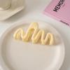 Cream Jelly Wavy Hair Claw Clip - High-End Women's Updo Accessory