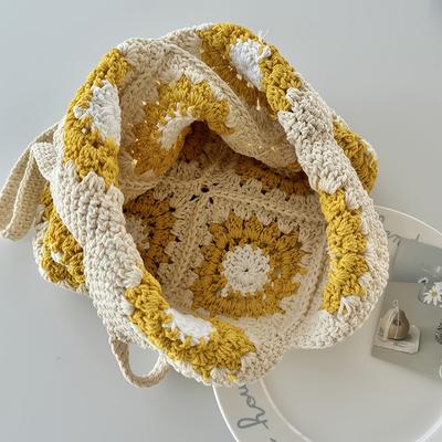 Einzigartiges Design Vielseitige Garn Tasche Modische Oma Quadrat Gehäkelte Tasche, Damen Umhängetasche, Crossbody Tasche, Strandtasche, Bevorzugter Taschenstil, Aufbewahrungstasche.