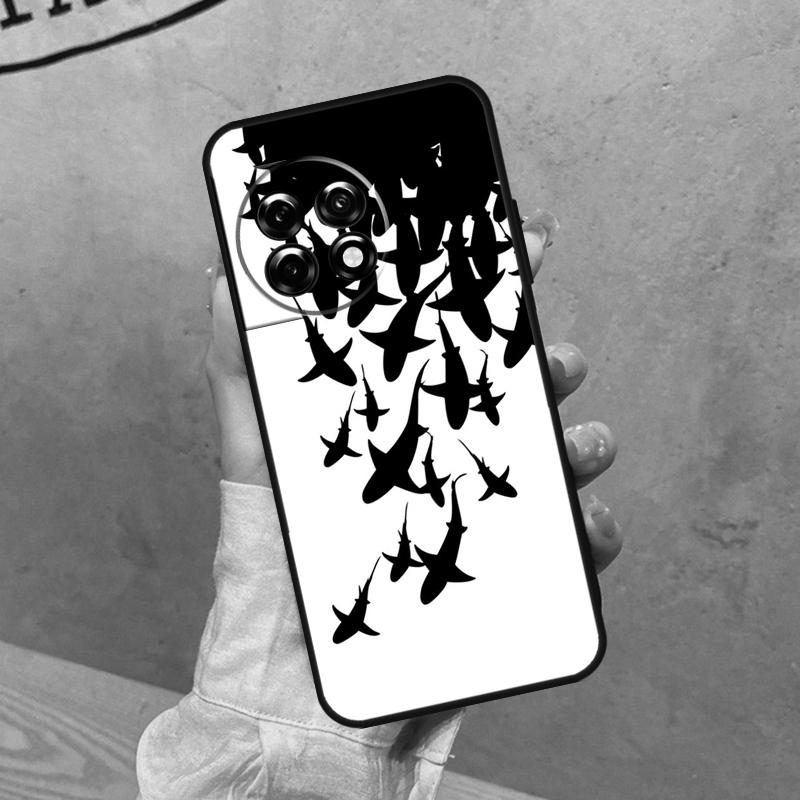Cartoon Sharks Case For OnePlus Nord 5 CE 2 3 4 Lite N20 N30 OnePlus 15 15R 13 12 11 12R 13T 10T 13R Cover
