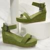 2024 New Summer Women's Sandals Fashion Buckle Shoes Open Toe Wedge Casual Shoes Women Plus Size 43 Aqua Platform Sandals Women