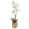 Luxurious Phalaenopsis Potted Artificial Flower - Perfect for Living Room, Restaurant, or Hotel Décor.