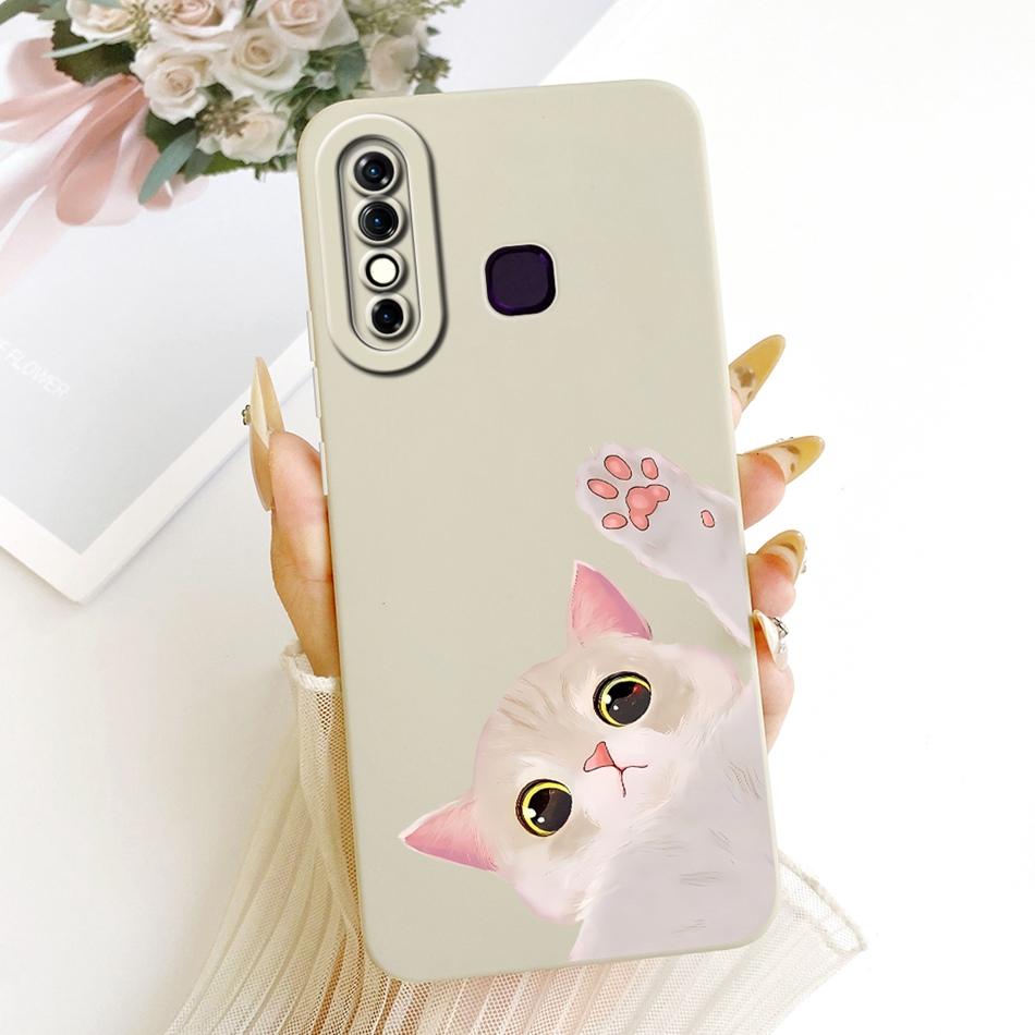 For Infinix Hot 8 / Hot 8 Lite X650 X650C X650B X650D Cute Cat Flower Cartoon Phone Case Shockproof Soft Silicone Covers Bumpers