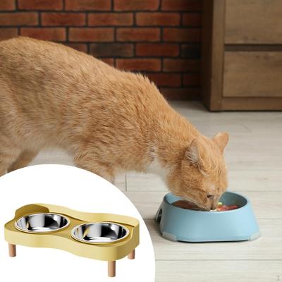 Elevated Cat Bowls Raised Food and Water Bowl Set with 2 Stainless Steel Pet