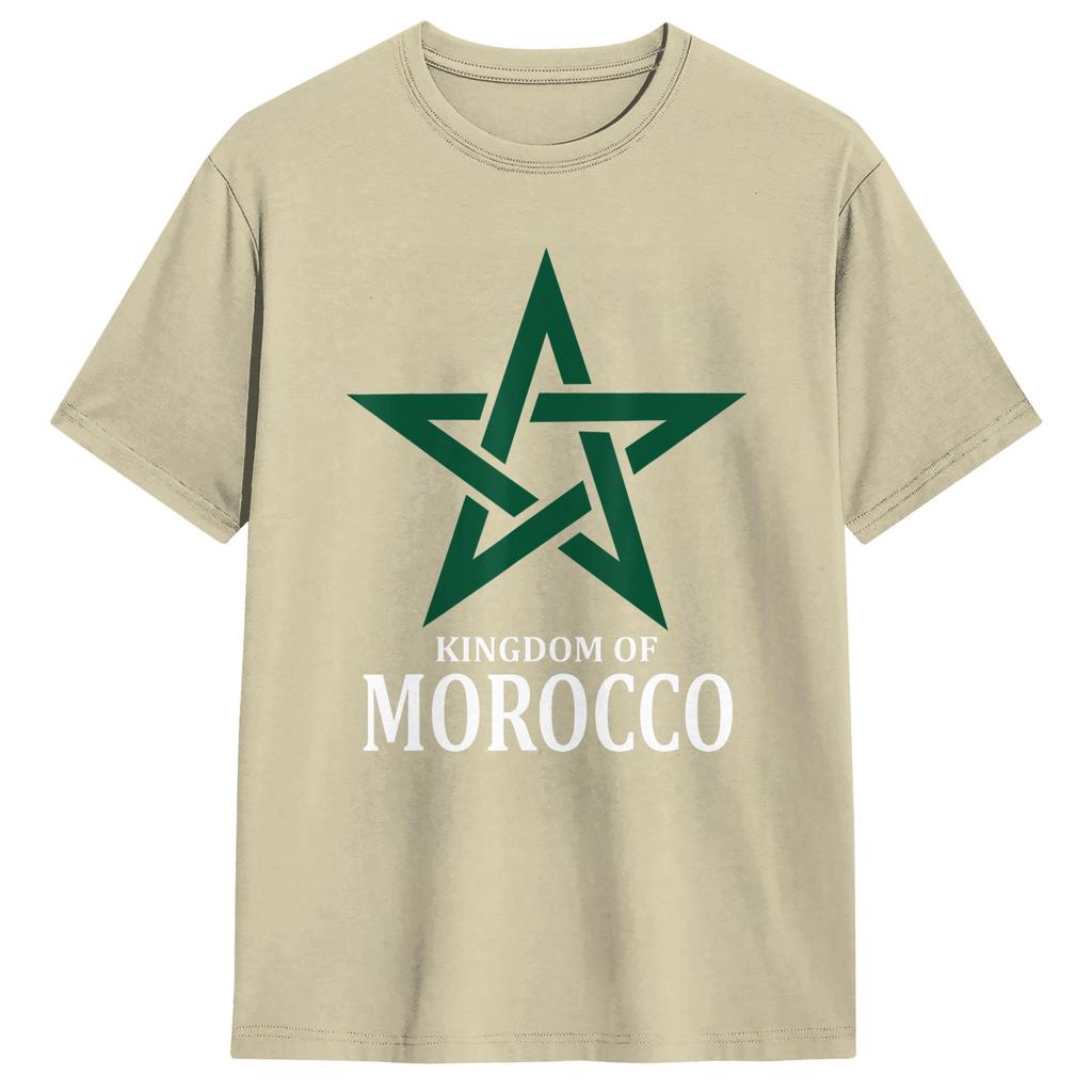 Kingdom Of Morocco Flag TShirts Men  Casual 100 Cotton Tees O Neck Short Sleeve T Shirts UniqueClothes