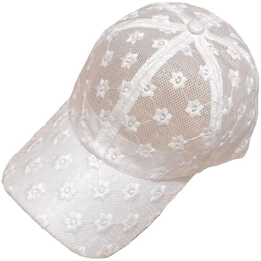 Women's Breathable Lace Baseball Cap - Summer Sun Protection Duckbill Hat