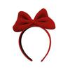 Snow White Velvet Headband with Large Red Bow - Perfect for Sweet Photos and Stage Performances