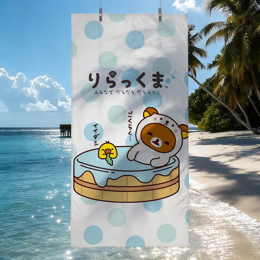 Cartoon carino R-Rilakkuma Asciugatura Asciugamano da Bagno Applicabile a Nuoto Leggero Campeggio Yoga Spiaggia Out