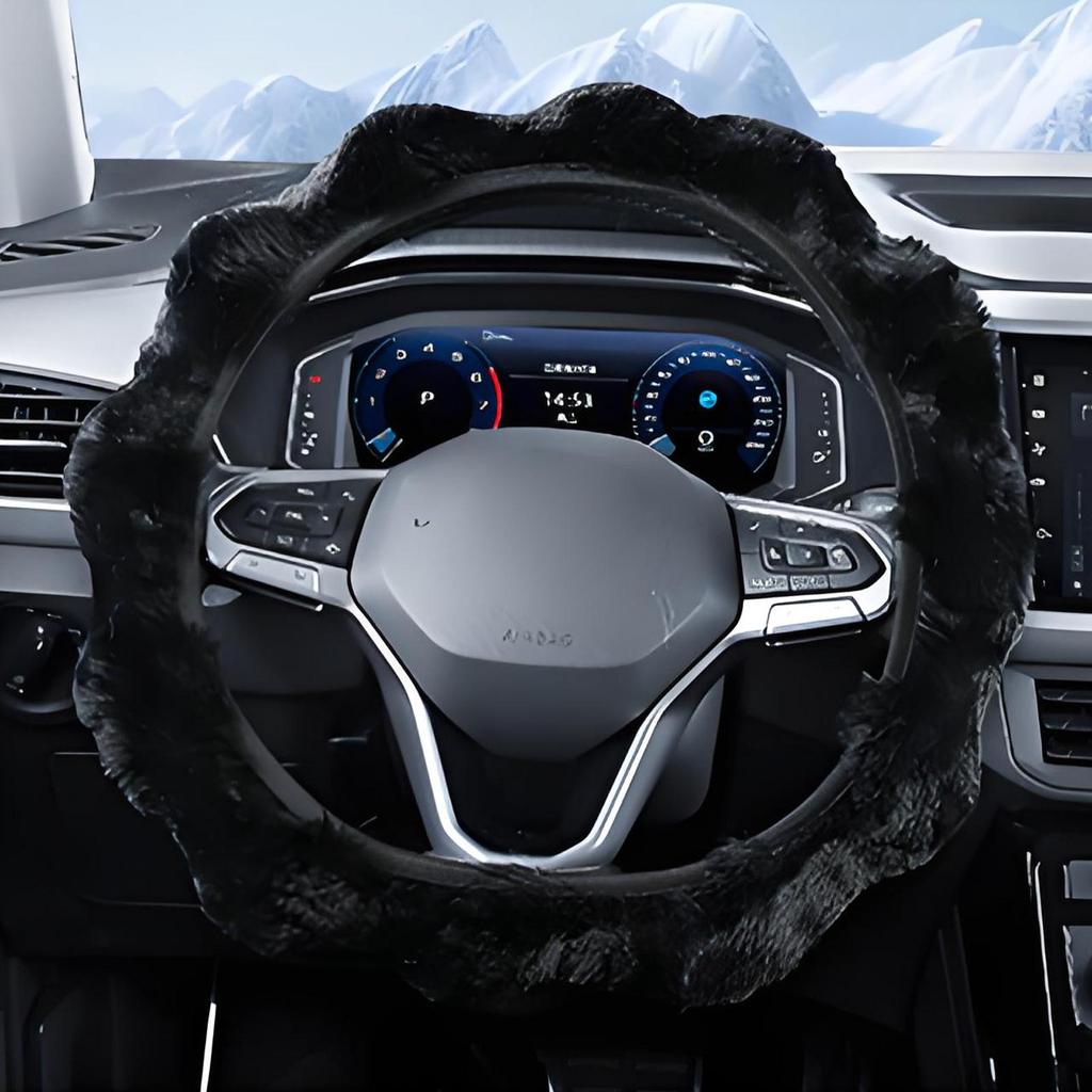 Fuzzy Steering Wheel Cover Vehicle Interior Accessories Winter Steering Wheel Protector For Drivers Men Women Sedans Trucks SUVs