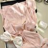 Pajamas Women's Summer Ice Silk Jacquard Pajamas Simple Loose Casual Comfortable Women's Loungewear Suit Premium Sense