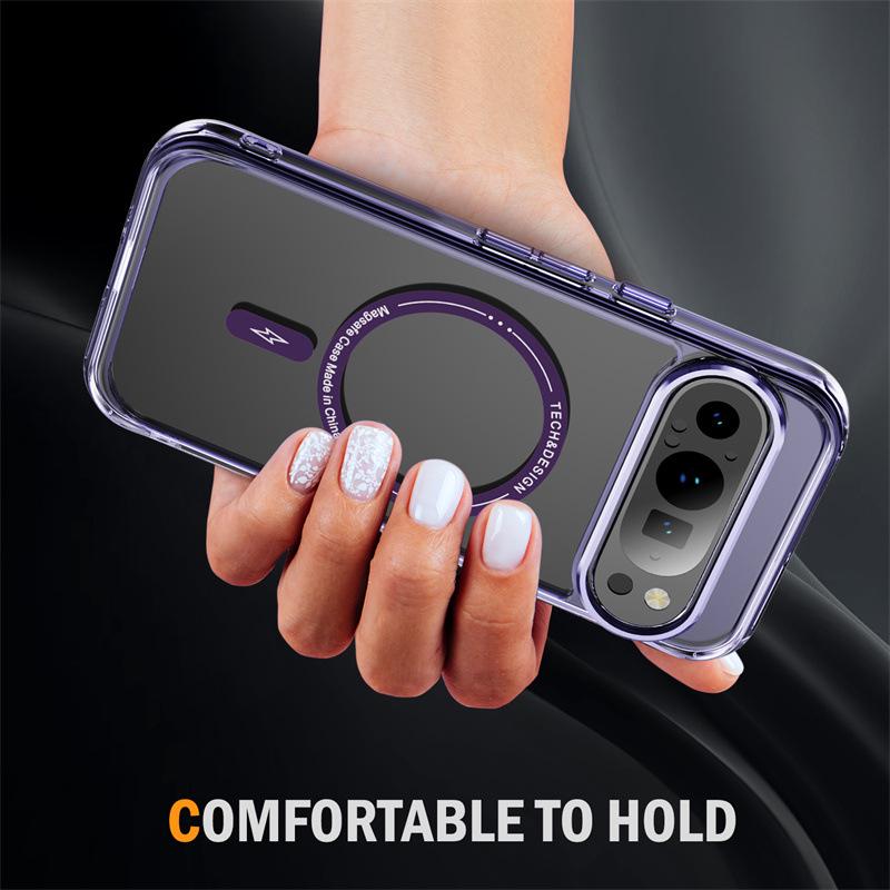 Magnetic Transparent Phone Case for Google Pixel 8, 9, 9A, 8 Pro, 10 Pro, 10 Pro XL