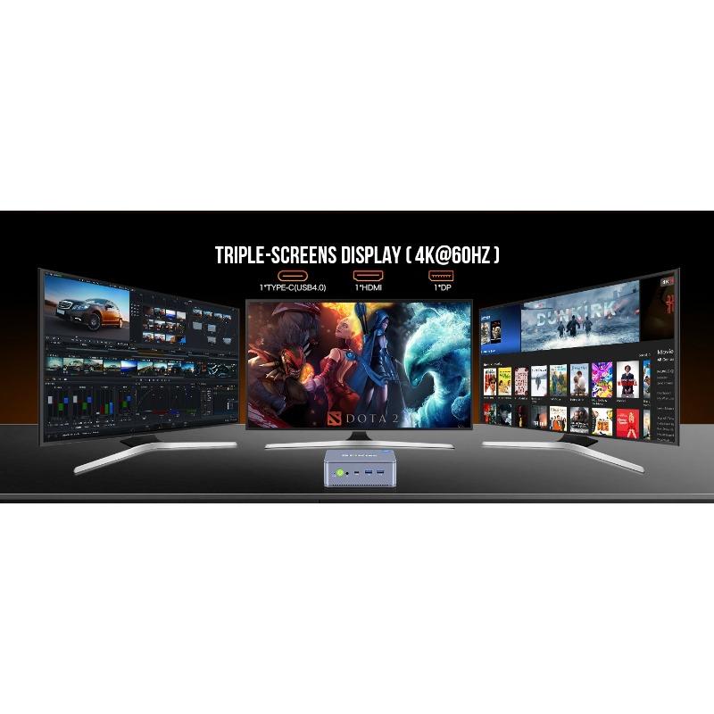 GMKtec K6 Mini PC AMD R7-7840HS 8C/16T 16 GB RAM 512 GB PCIe 4.0 SSD Mini komputer stacjonarny Windows 11 Pro WiFi 6E/BTstimule Type-C