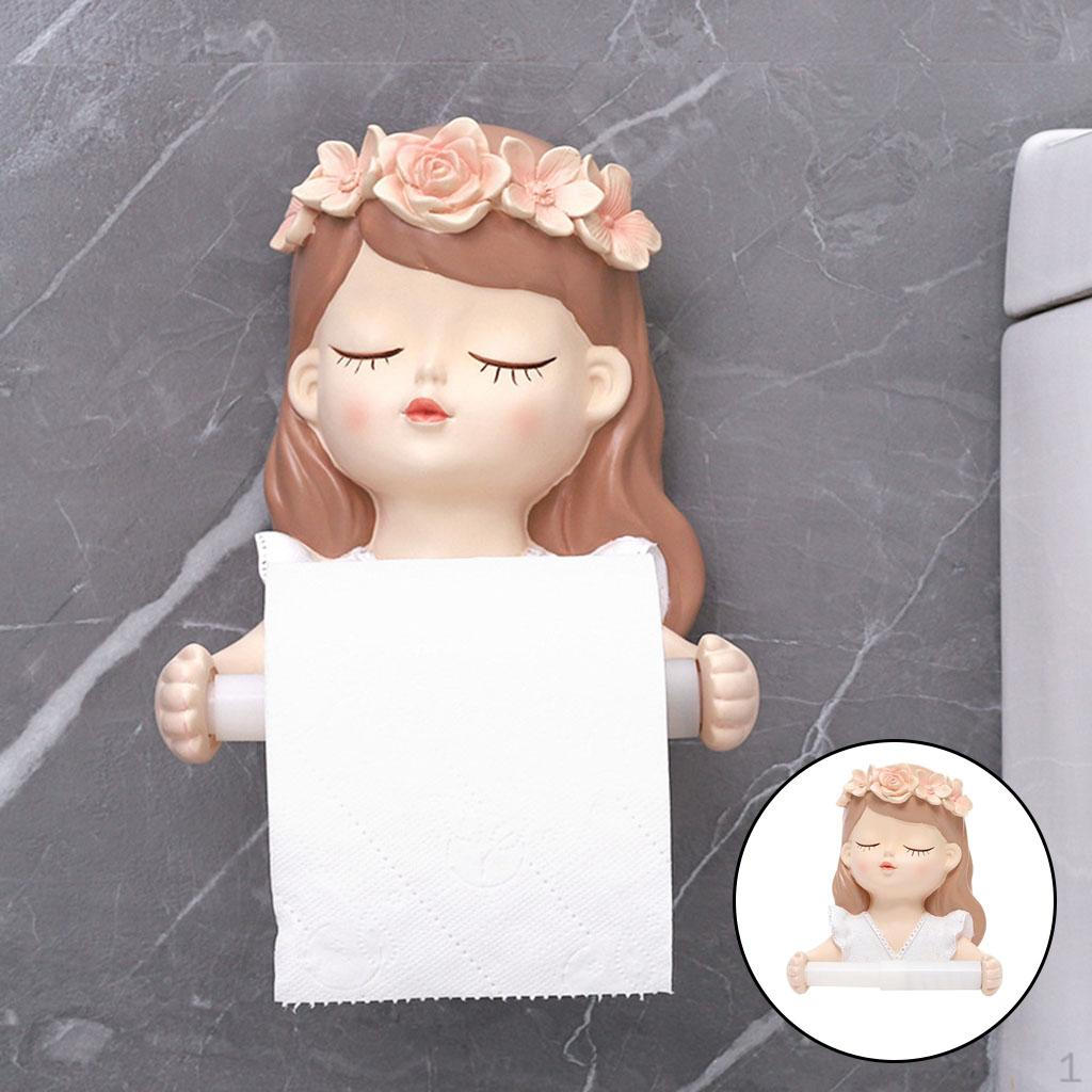 Mounted Paper Holder Tissue Roll Dispenser for Kitchen Washroom Bathroom Hotel Long Hair Girl