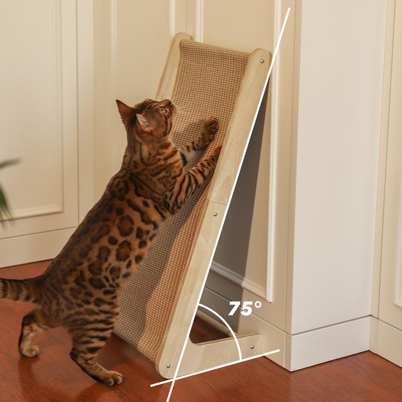 

Г-образная сизалевая когтеточка для кошек с деревянной основой - прочная игрушка для домашних животных, защита для настенной мебели, игрушка для кошек в помещении жёлтый