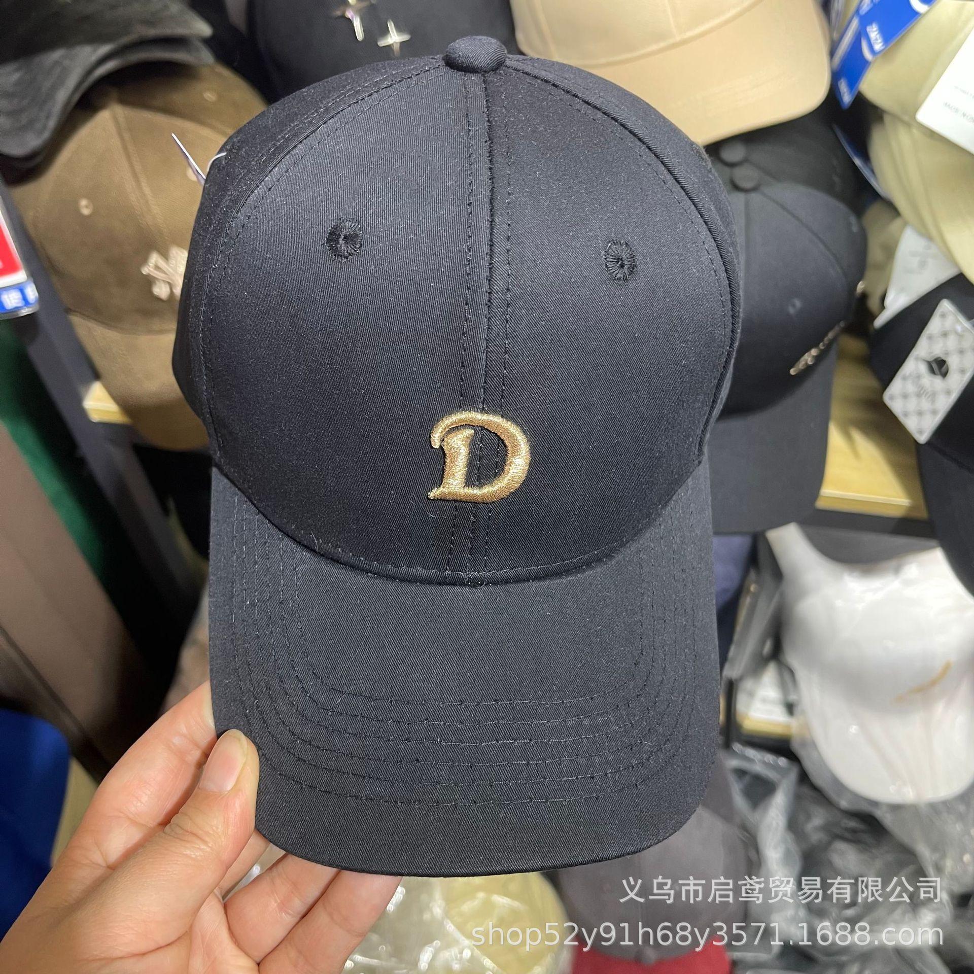 

Корейська версія ins, літера, вишивка, жорстка кепка D, дитяча весняно-осіння повсякденна універсальна бейсболка з вигнутими полями, капелюх для пари M（56-60cm） чорний