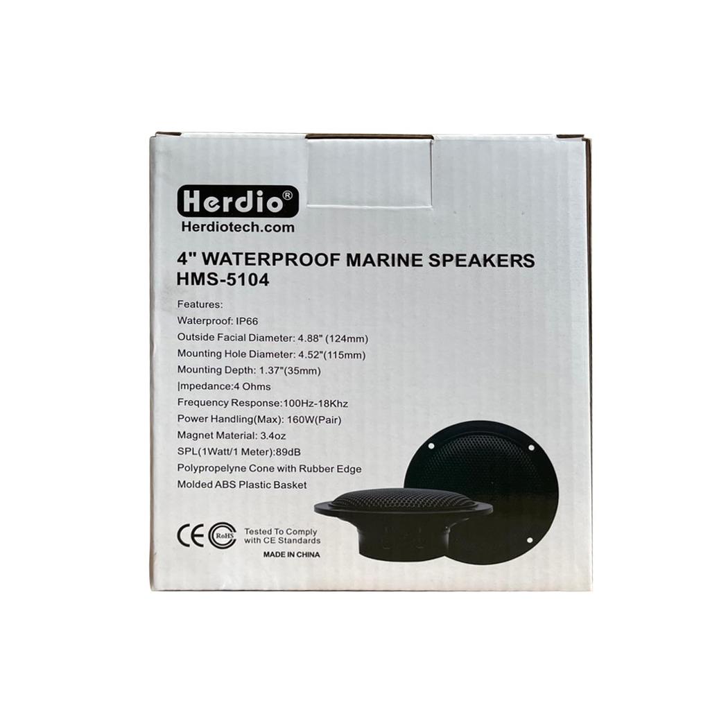Herdio 160W Bluetooth Ceiling Speaker Kit with Ceiling Speaker for and Outdoor Use 4-inch Amplifier, Water-Resistant Bathroom, Kitchen, Home, (Black)