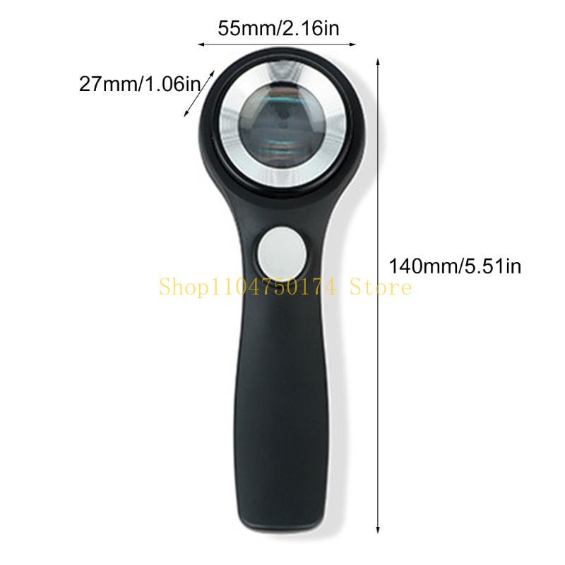 40X Handheld Magnifier Brightness Adjustable Glass Double Glass Lens Loupe for Stamps Coin Jewelry Inspection top sale