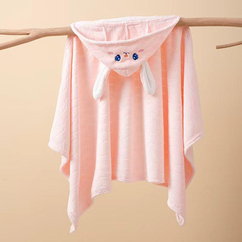 Coral Fleece Children'S Cape Bath Towel Newborn Bath Towel Square Baby Wrap Quilt Children'S Quilt